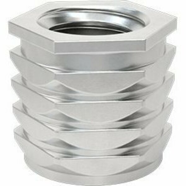 Bsc Preferred Aluminum Twist-Resistant Hex-Shaped Inserts for Plastic M6 x 1 mm Thread Size, 25PK 92003A140